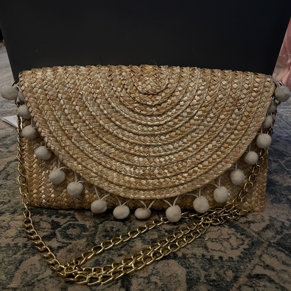 Envelope Weave Straw Bag